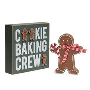 Cookie Baking Crew Box Sign & Gingerbread Man (Set of 2)