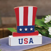 Wooden USA Uncle Sam Hat Sitter