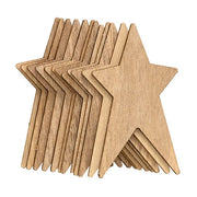 Unfinished Wooden Primitive Stars - 3" (12 Pack)