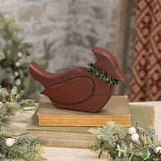 Carved Wooden Cardinal Sitter