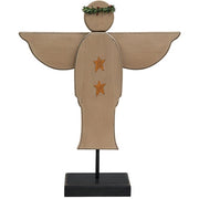 Distressed Wooden Angel on Base