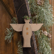 Distressed Wooden Angel Ornament
