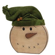 Distressed Wooden Snowman with Hat Sitter  (2 Count Assortment)