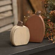 Distressed Wooden Pumpkin Sitters (Set of 2)