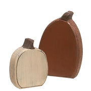 Distressed Wooden Pumpkin Sitters (Set of 2)