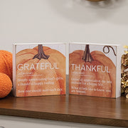 Thankful/Grateful Definition Pumpkin Box Sign  (2 Count Assortment)