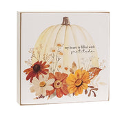 A Thankful Heart Fall Floral Box Sign  (2 Count Assortment)