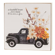 A Thankful Heart Fall Floral Box Sign  (2 Count Assortment)