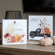 A Thankful Heart Fall Floral Box Sign  (2 Count Assortment)