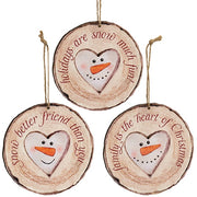 Snow Much Fun Wood Slice Ornament  (3 Count Assortment)