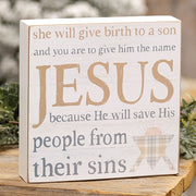 He Will Save His People Box Sign