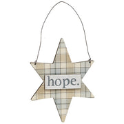 Love - Hope - Peace Plaid Star Ornament  (3 Count Assortment)