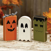 Chunky Wooden Halloween Friend Sitters (Set of 3)