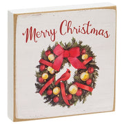 Merry Christmas Wreath Square Block