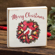 Merry Christmas Wreath Square Block