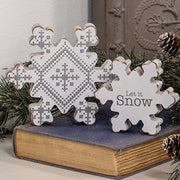 Let It Snow Sweater Snowflake Chunky Sitters (Set of 2)