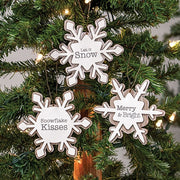Merry & Bright Layered Snowflake Ornaments (Set of 3)