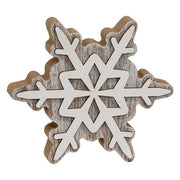 Layered Chunky Snowflake Sitters (Set of 2)