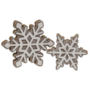 Layered Chunky Snowflake Sitters (Set of 2)