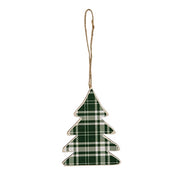 Plaid Christmas Tree & Snowmen Ornaments (Set of 3)