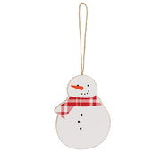 Plaid Christmas Tree & Snowmen Ornaments (Set of 3)