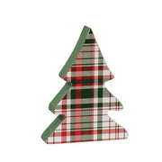 Wooden Holly Jolly Plaid Christmas Trees (Set of 3)
