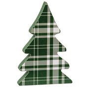 Wooden Holly Jolly Plaid Christmas Trees (Set of 3)