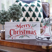 Merry Christmas Distressed Shiplap Look Box Sign