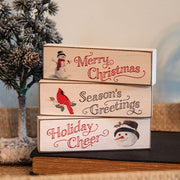 Vintage Season's Greetings Mini Block  (3 Count Assortment)
