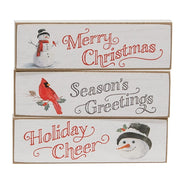 Vintage Season's Greetings Mini Block  (3 Count Assortment)