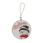 Winter Word Snowman Round Beaded Ornament  (3 Count Assortment)