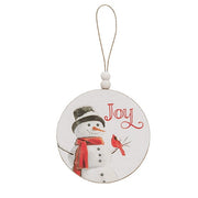 Winter Word Snowman Round Beaded Ornament  (3 Count Assortment)