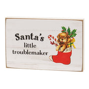 Santa's Little Troublemaker Block Sign  (3 Count Assortment)