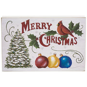 Merry Christmas Cardinal - Tree & Ornaments Box Sign