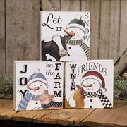 Joy on the Farm Box Sign  (3 Count Assortment)