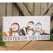 Winter on the Farm Snowmen & Animals Box Sign