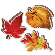 Chunky Wood Fall Leaf Sitter  (3 Count Assortment)
