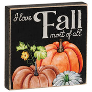 Hello Pumpkin Square Block  (3 Count Assortment)