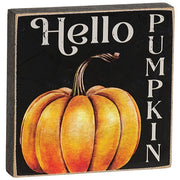 Hello Pumpkin Square Block  (3 Count Assortment)
