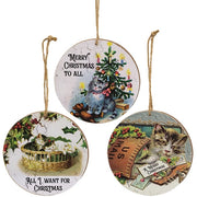 Merry Christmas to All Cat Ornament  (3 Count Assortment)