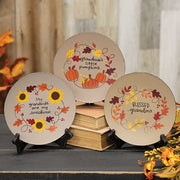Blessed Grandma Fall Leaves Plate  (3 Count Assortment)