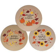 Blessed Grandma Fall Leaves Plate  (3 Count Assortment)