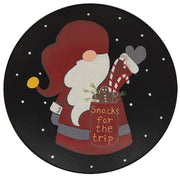 Santa Wooden Plate - 6.25" Dia.  (2 Count Assortment)