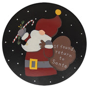 Santa Wooden Plate - 6.25" Dia.  (2 Count Assortment)