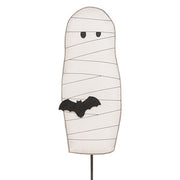 Wooden Mummy & Bat Planter Stake Topper