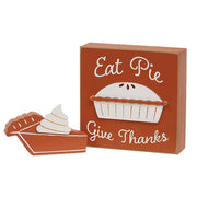 Eat Pie Box Sign & Pie Chunky Sitter (Set of 2)