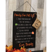 Family Fun Fall Metal Sign with 9 Magnets