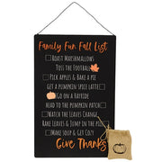 Family Fun Fall Metal Sign with 9 Magnets