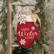 Warm Winter Wishes Mitten Hanger with Burlap Bow