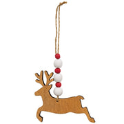 Beaded Jumping Reindeer Ornaments (Set of 3)